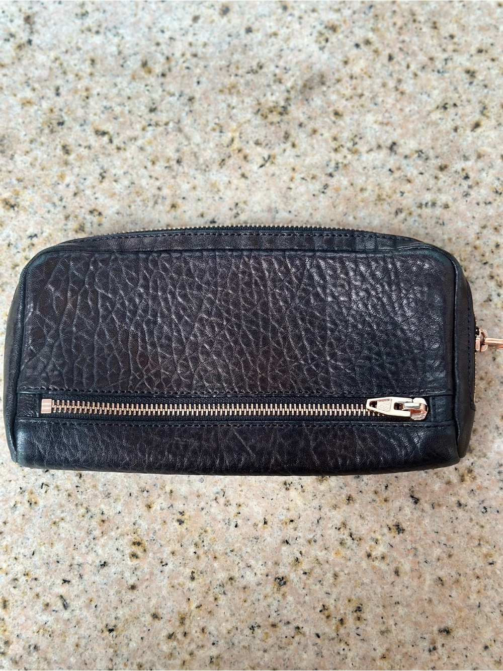 Alexander Wang, large Black Leather Zipper Wallet Pouch